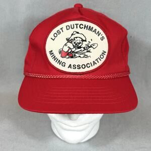 Vintage Lost Dutchman's Mining Association Hat OSFA Red Cap